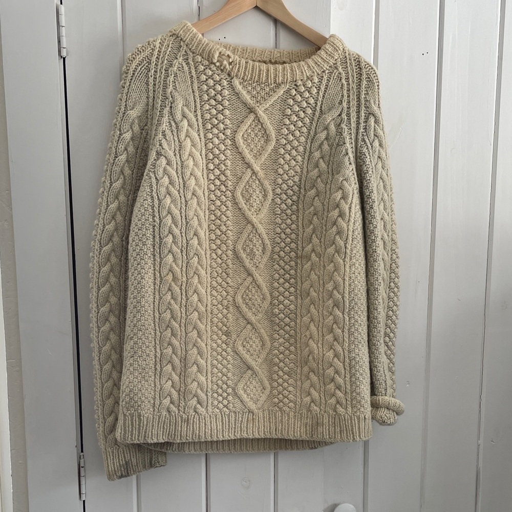 Aran Knits 100% Wool Fisherman’s Sweater